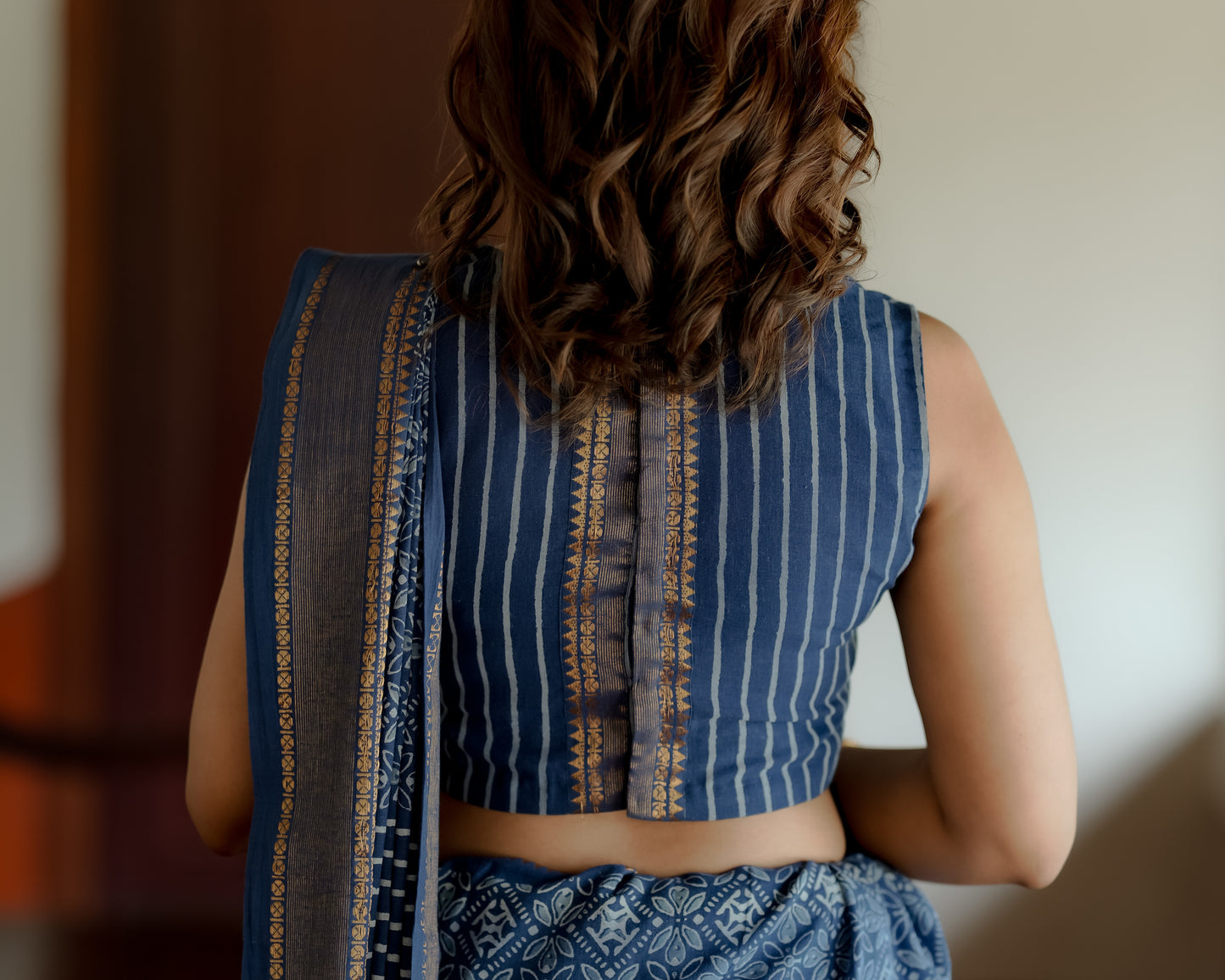 Indigo Handcrafted Cotton Saree