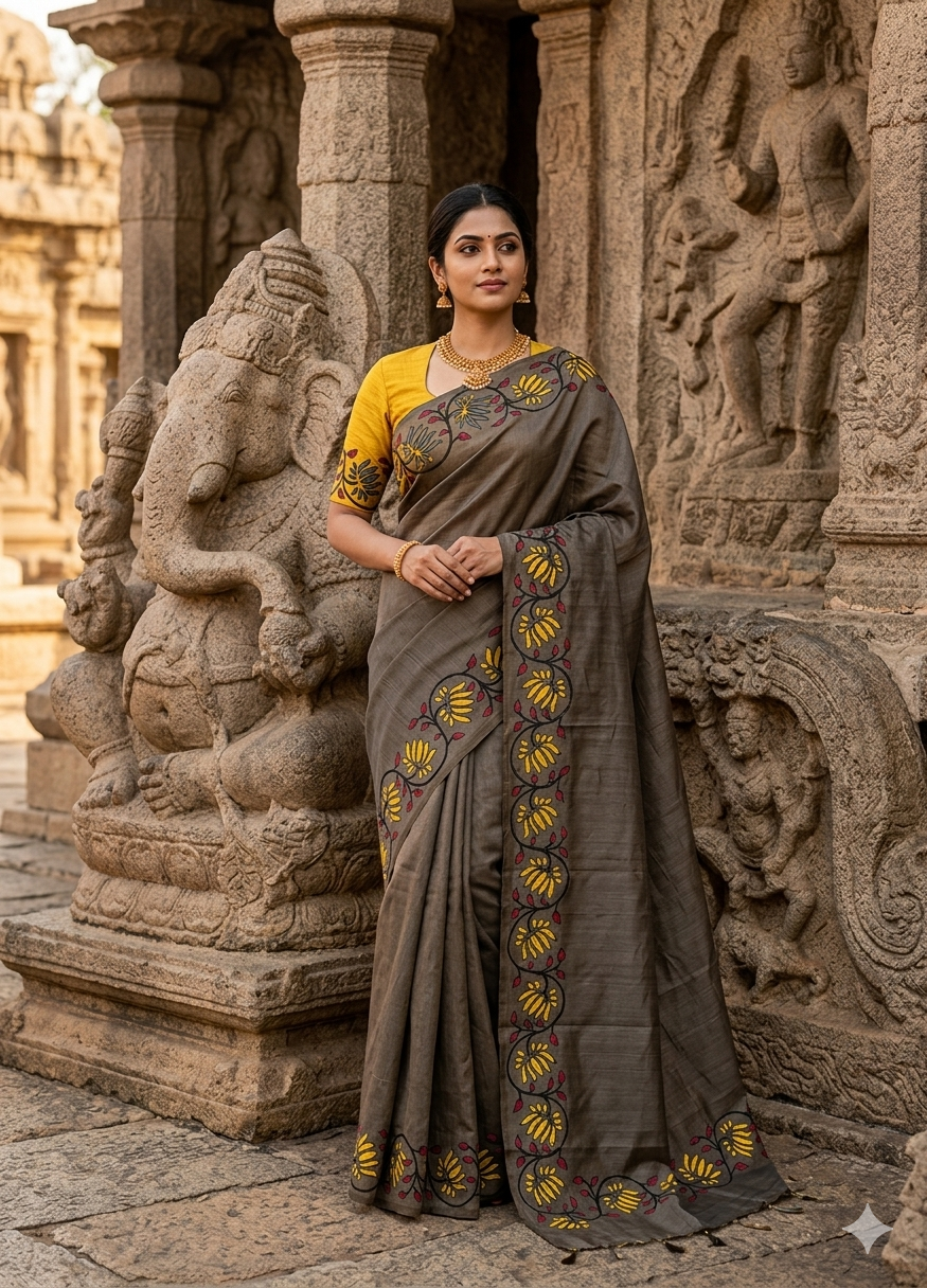 south cotton hand block printed saree