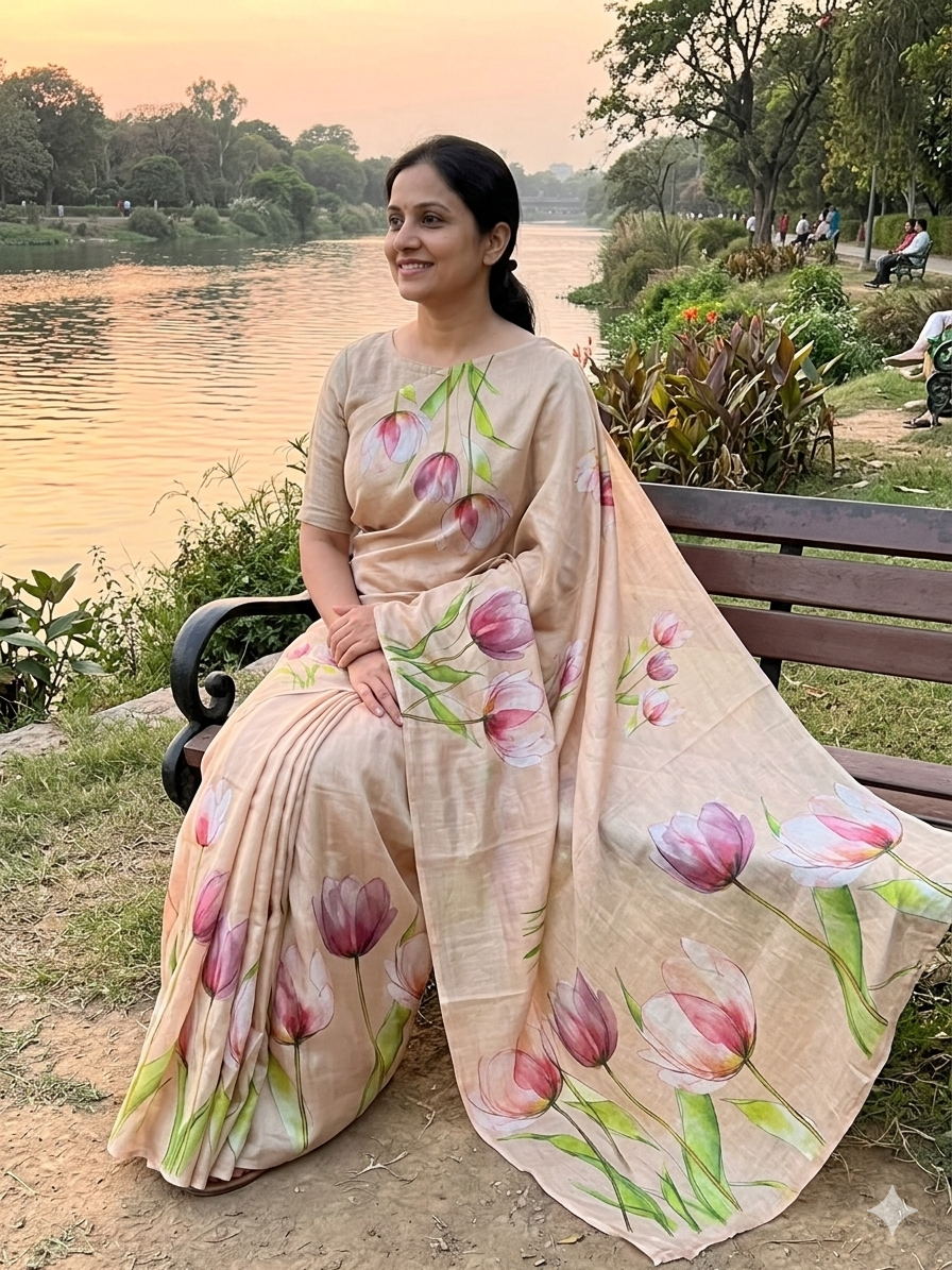 PREMIUM SOFT COTTON DIGITAL PRINTED SAREES WITH BLOUSE.ELEGANT DESIGN. RS 1200