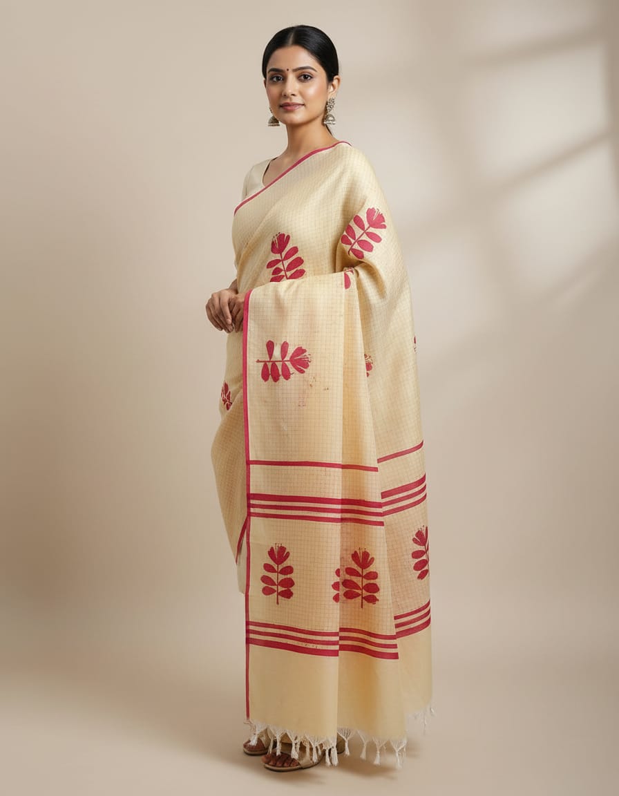 south cotton saree with double silk blouse