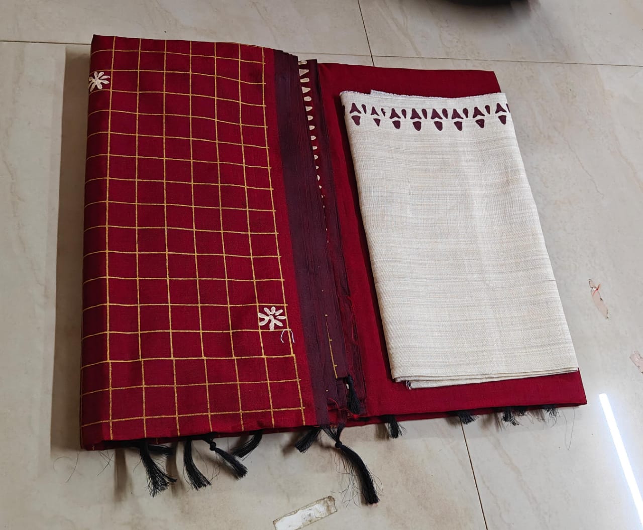 south cotton saree with double silk blouse