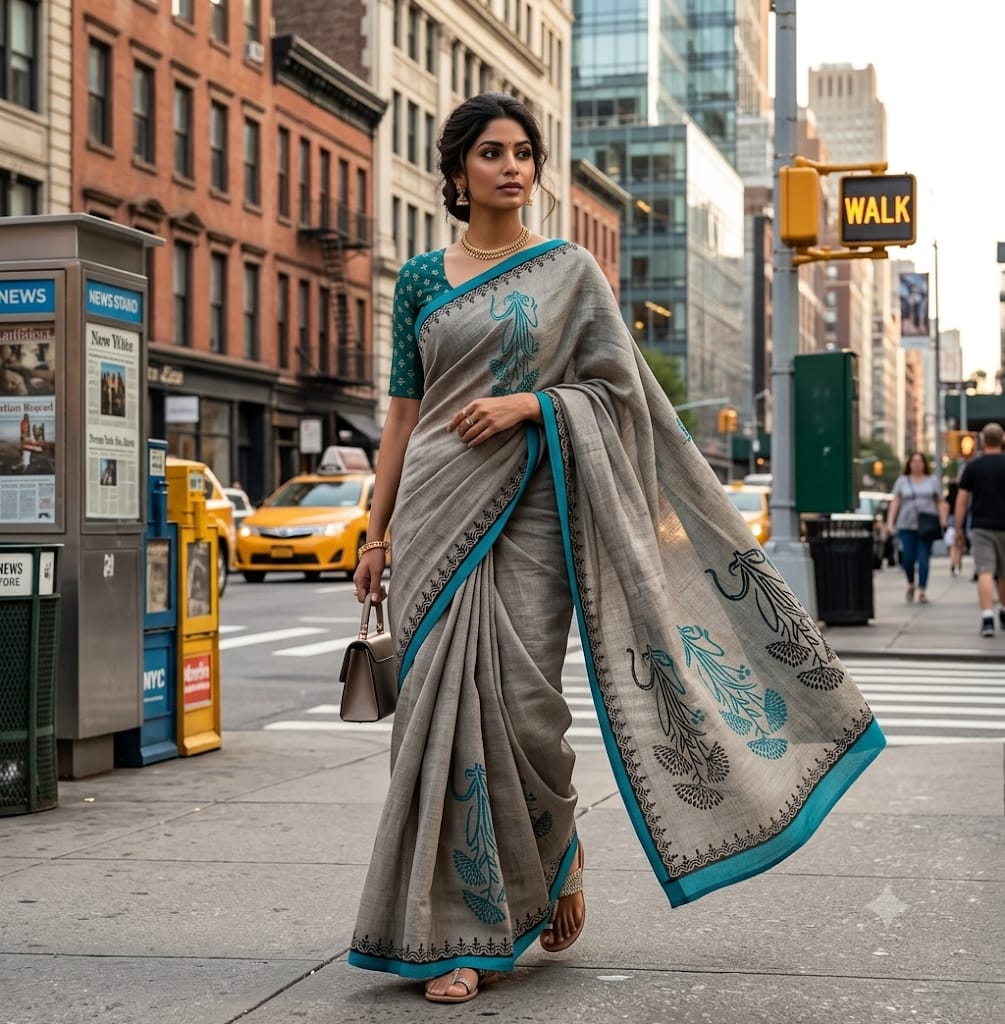 Southi Cotton saree with blouse
