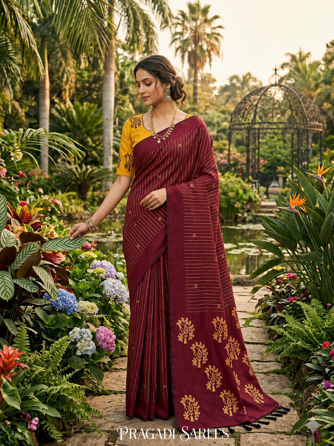 Soft Silk Saree / Silk Blend Saree with Zari Stripe Weaving and Designer Pallu