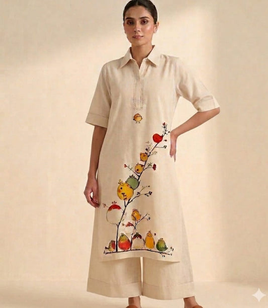 PURE COTTON DIGITAL PPRINTEDHAND  KURTHIS LONG DRESS