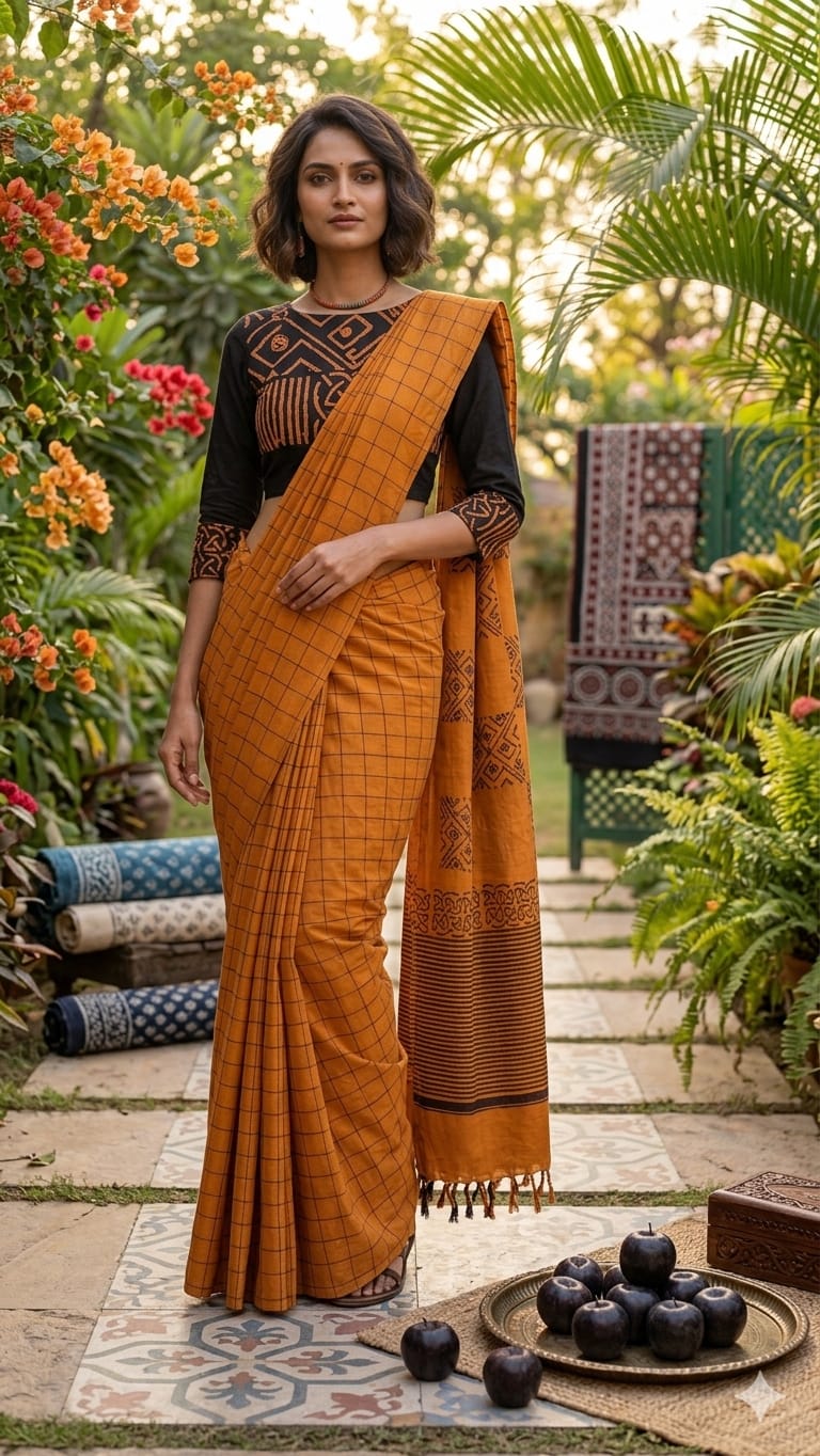 SOUTH COTTON HAND BLOCK PRINTED SAREES