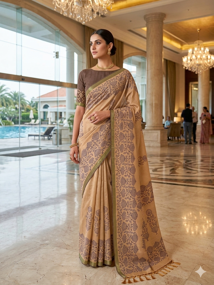 south cotton hand block printed saree