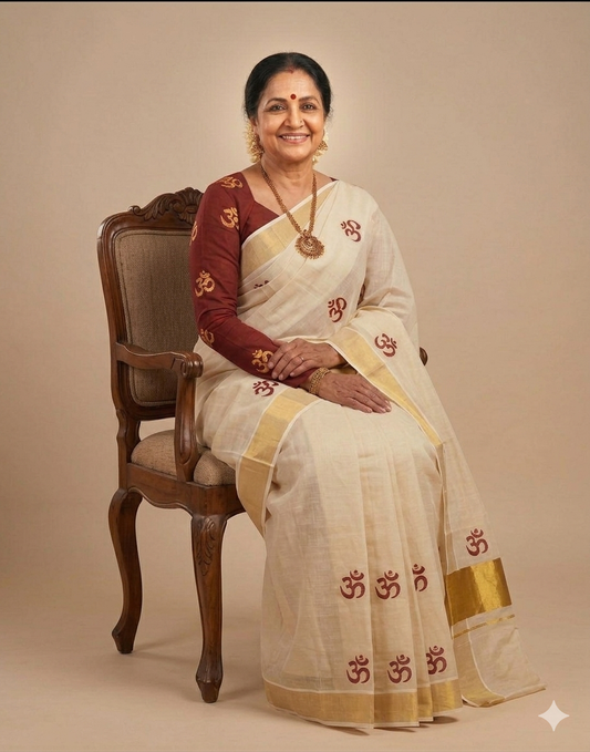 south cotton saree with double silk blouse