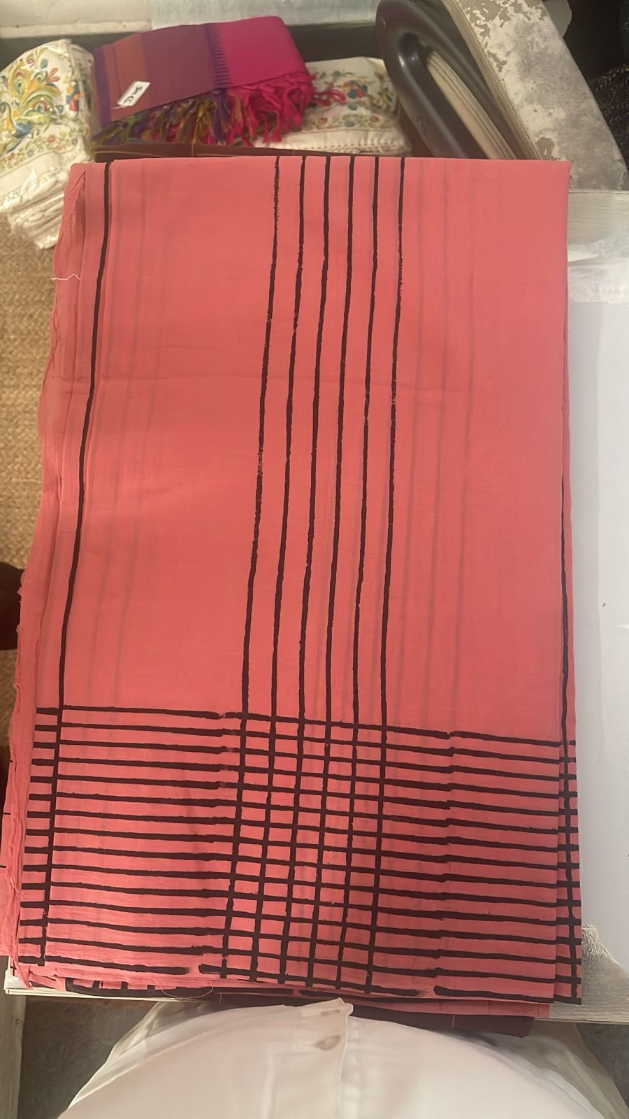 MUL MUL SOFT COTTON BLOCK PRINTED SAREES WITH BLOUSE.ELEGANT DESIGN.