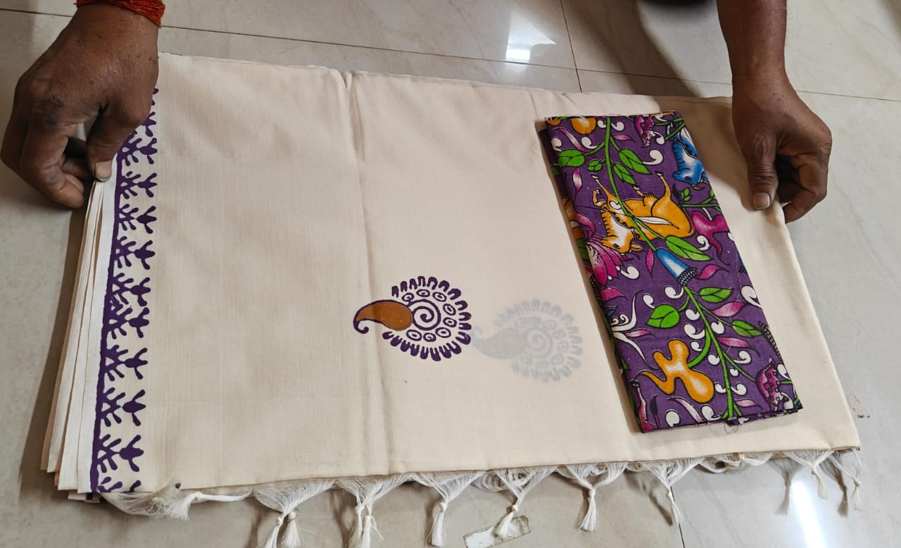 South cotton saree with double silk blouse rate Rs 800
