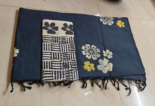 south cotton saree with &nbsp;double silk blouse