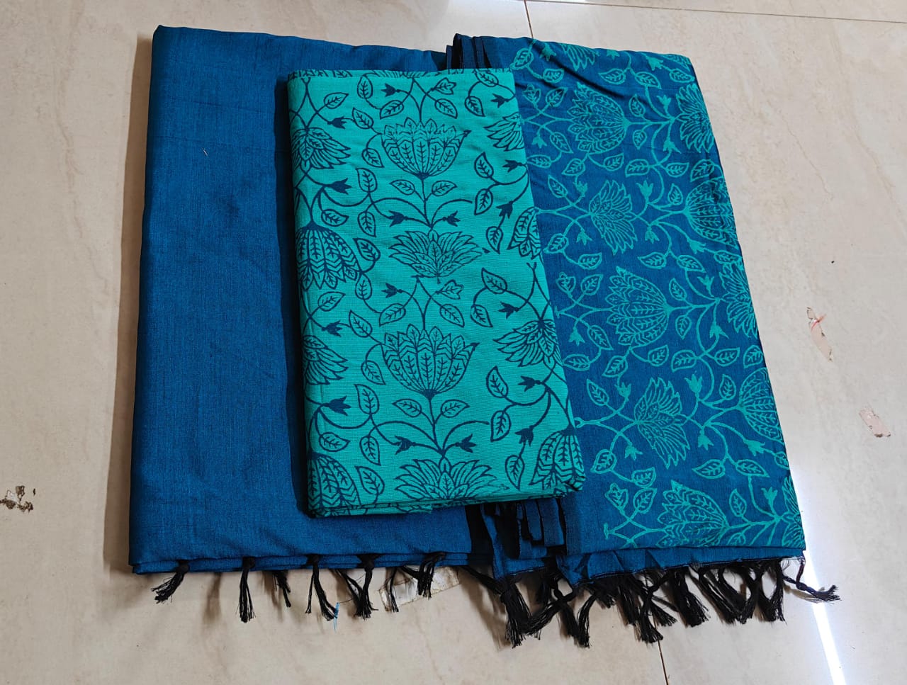 south cotton saree with double silk blouse