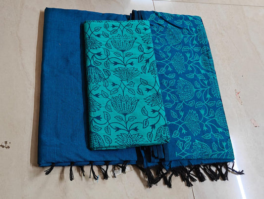 South cotton saree with double silk blouse rate Rs 800
