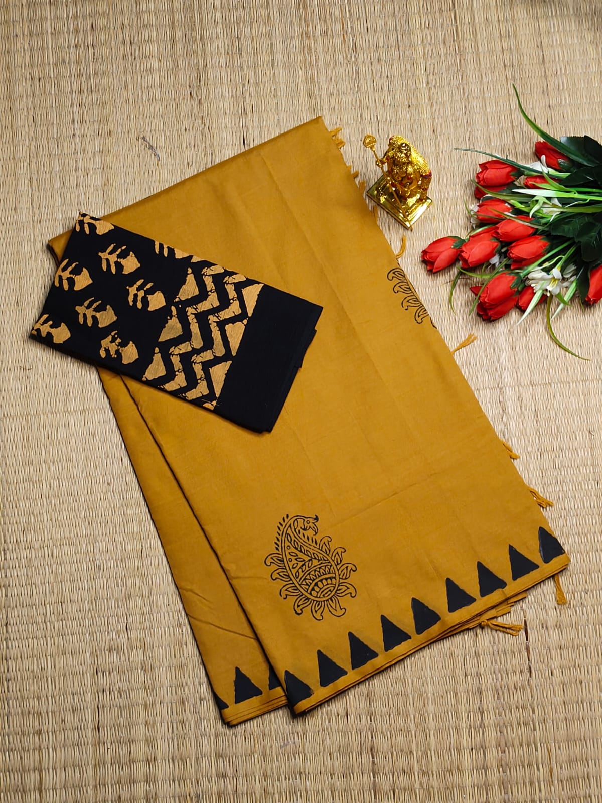 south cotton saree with double silk blouse