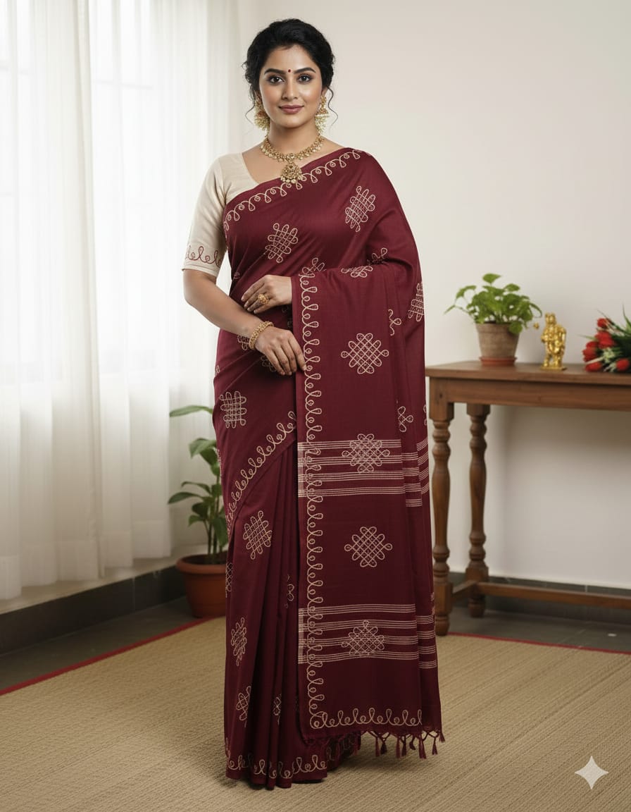 South cotton saree with double silk blouse rate Rs 800