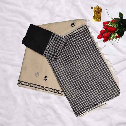 South cotton saree with double silk blouse rate Rs 800