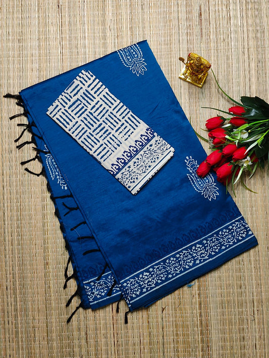 South cotton saree with double silk blouse rate Rs 800