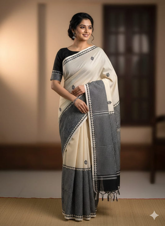 South cotton saree with double silk blouse rate Rs 800