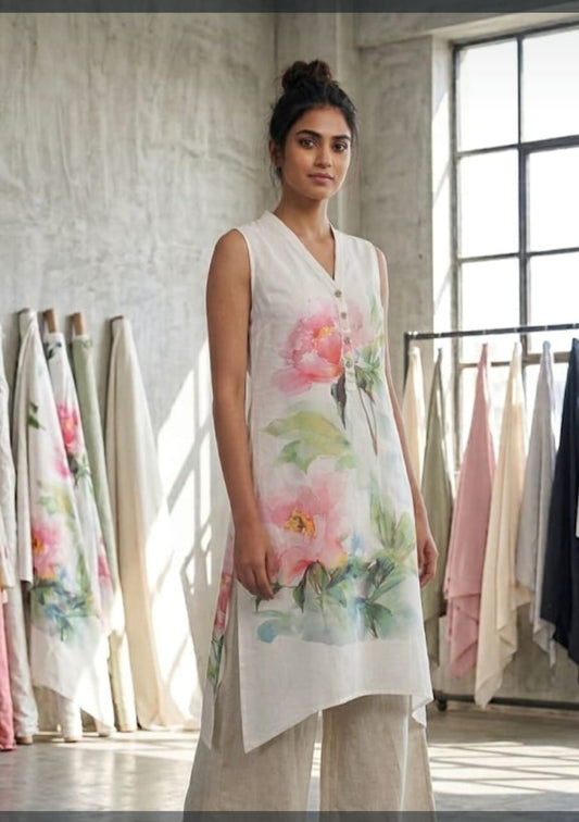 PURE COTTON DIGITAL PPRINTED  KURTHIS LONG DRESS