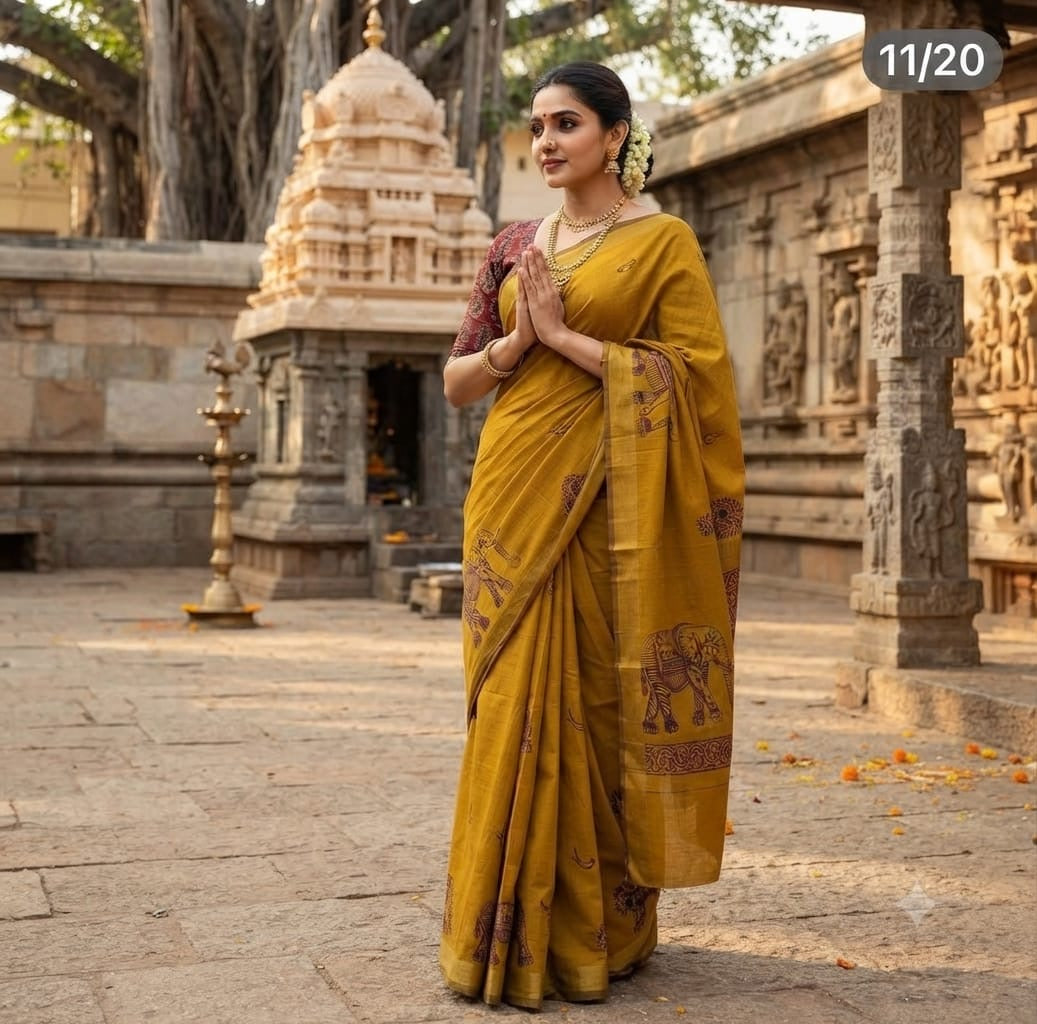 South cotton sarees with blouse Rs800