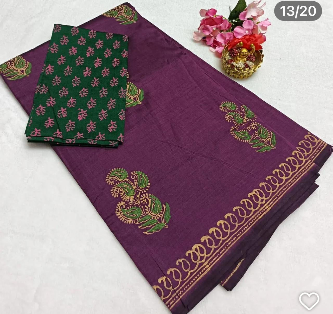 South cotton sarees with blouse