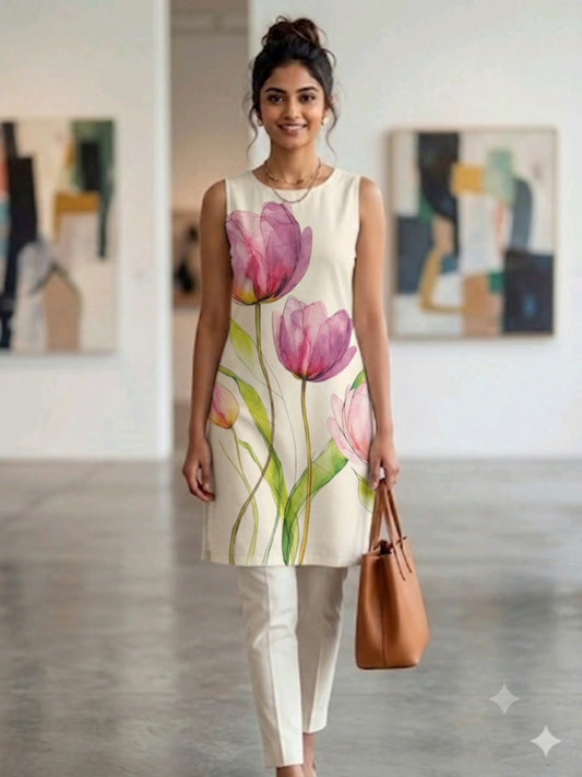 PURE COTTON DIGITAL PPRINTED KURTHIS LONG DRESS