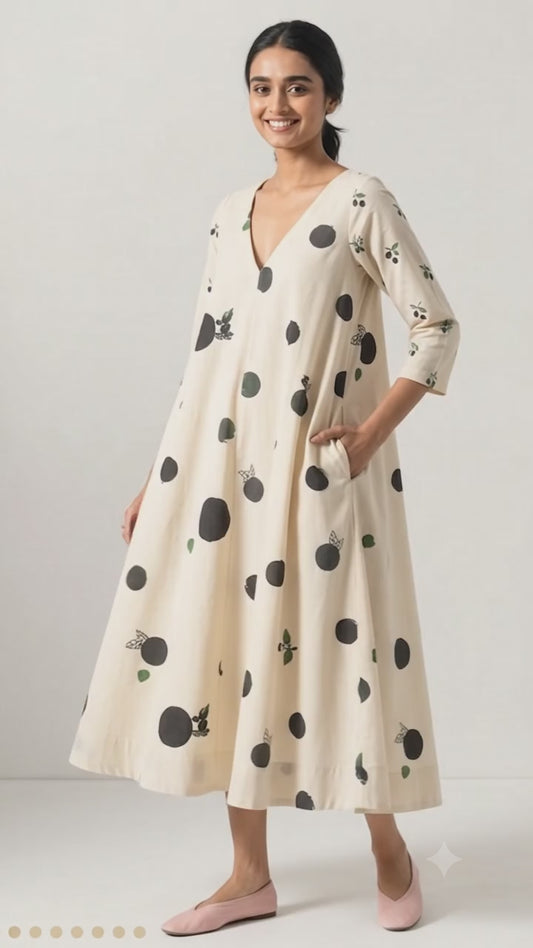 PURE COTTON  HAND BLOCK PRINTED KURTHIS LONG DRESS